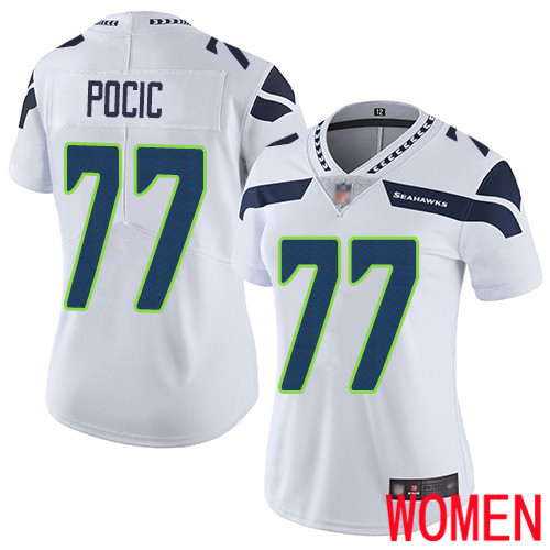 Seattle Seahawks Limited White Women Ethan Pocic Road Jersey NFL Football #77 Vapor Untouchable->seattle seahawks->NFL Jersey